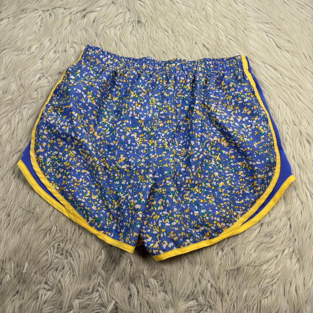 Nike Women's S Blue Yellow Floral Dri-FIT Tempo Icon Clash Running Shorts Gym - Picture 8 of 8